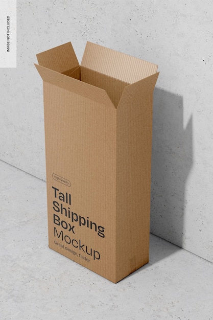 Perspectiva de la maqueta de una caja de transporte alta