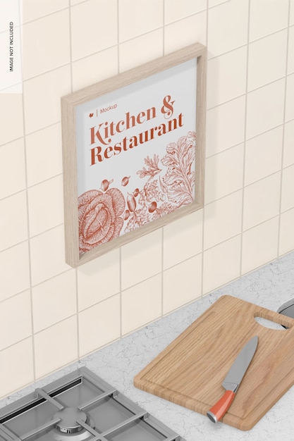 Perspectiva de la maqueta de la escena del marco de la cocina