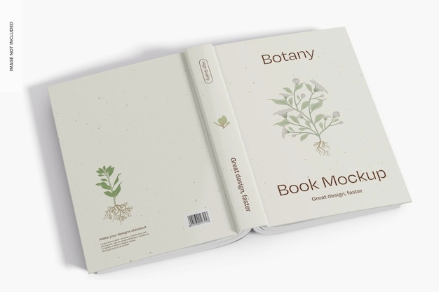 Perspectiva de maqueta de libro de botánica