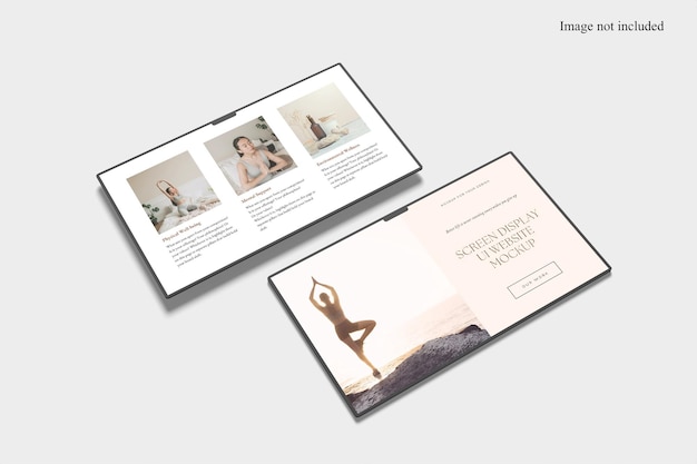 Perspective display screen ui mockup zur präsentation ihres ui-designs für kunden