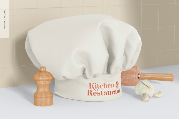 Perspective de maquette de scène de chapeau de chef