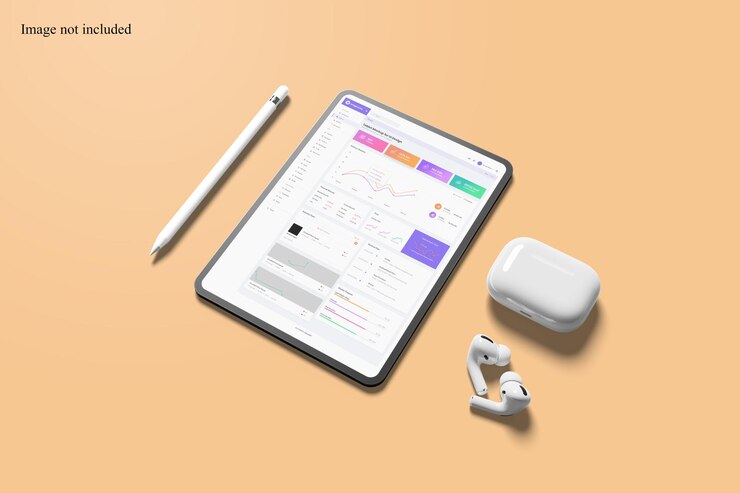 Perspective Tablet Mockup para apresentar seu design de interface do usuário aos clientes