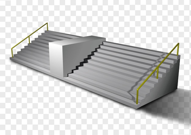 PSD perspektiveansicht des 3d-modells der treppe