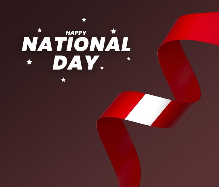 Peru flag element design national independence day banner ribbon psd