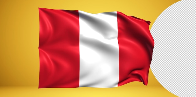 Perú ondeando la bandera PNG sobre fondo transparente