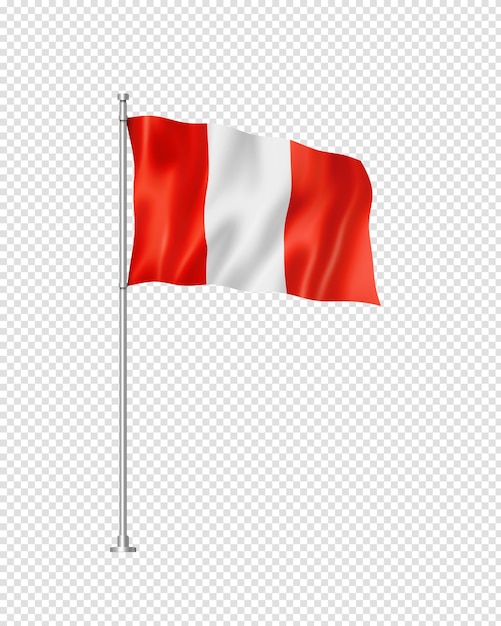 Peruanische Flagge isoliert auf weiß