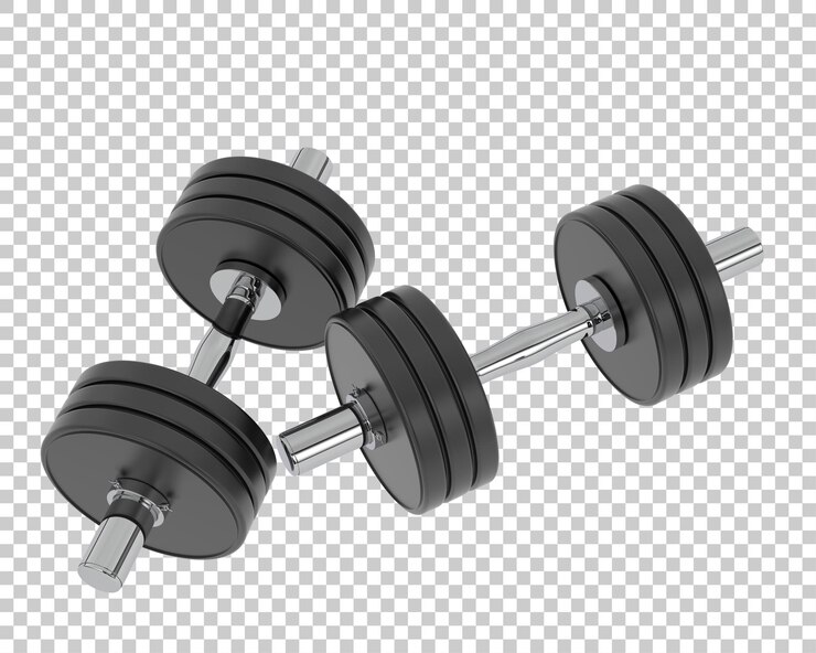 PSD pesa de gimnasia en la ilustración de representación 3d de fondo transparente