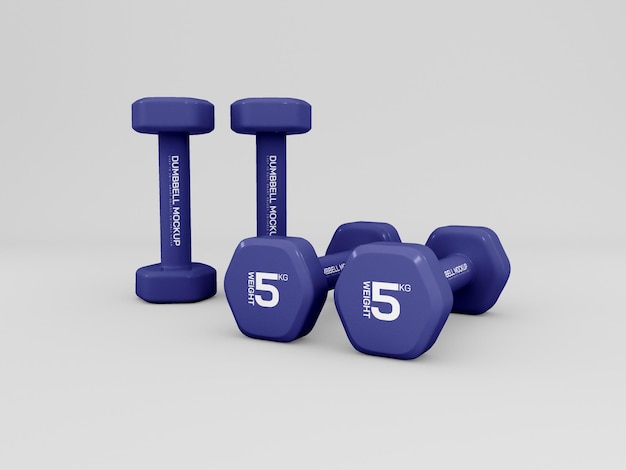 Pesas mancuernas para maqueta de entrenamiento.