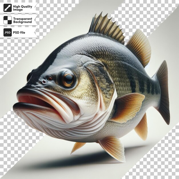 PSD pescado fresco psd en fondo transparente con capa de máscara editable