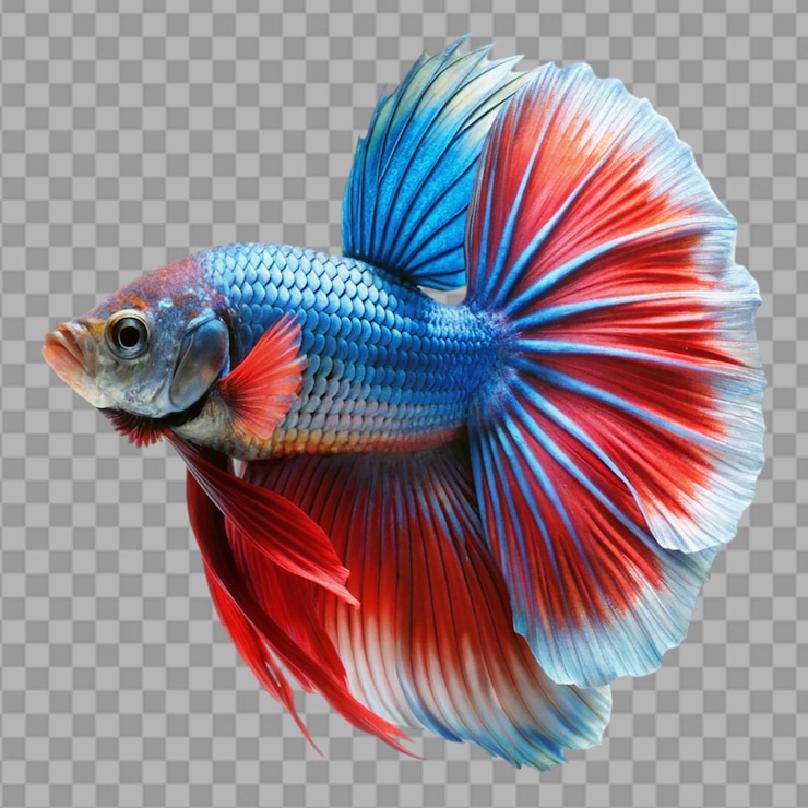 PSD pesce betta isolato isolato su sfondo trasparente