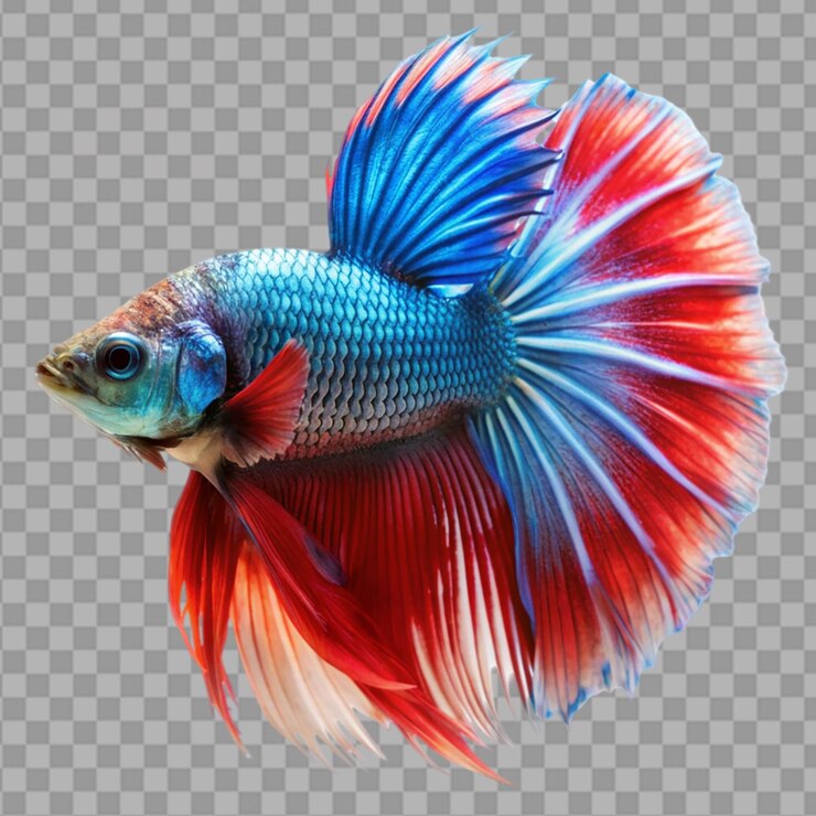 PSD pesce betta isolato isolato su sfondo trasparente
