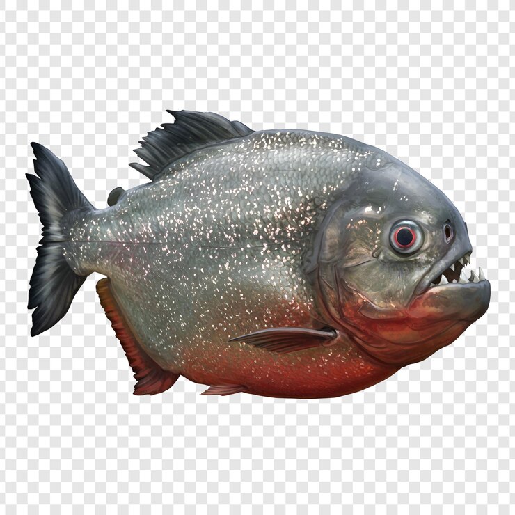 PSD pesce piranha in primo piano di un temibile predatore d'acqua dolce