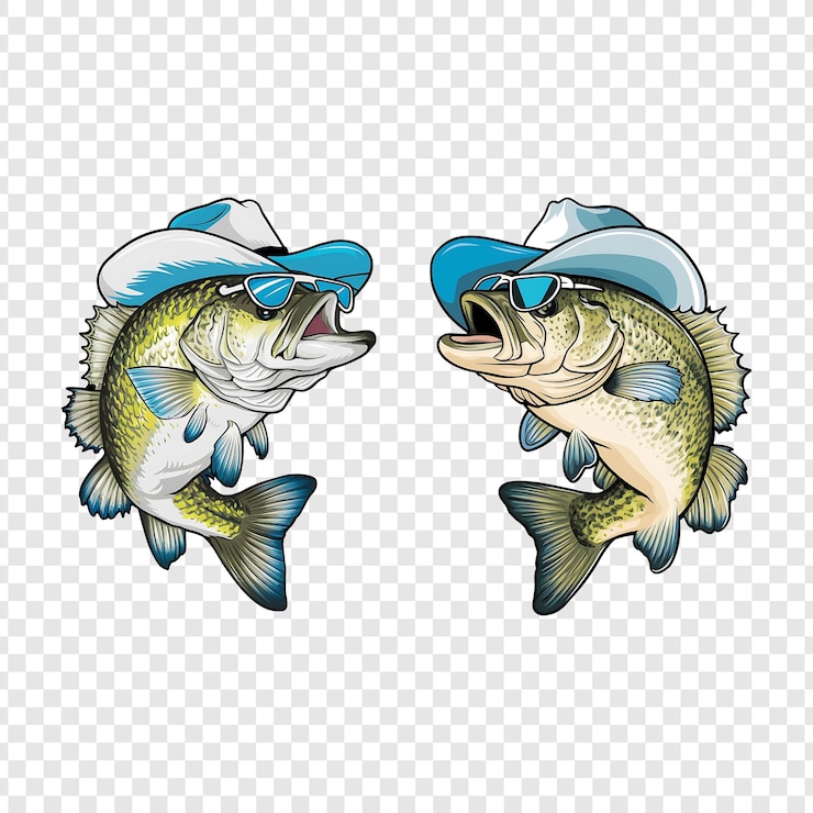 PSD pesce schifoso con cappello da cowboy e occhiali da sole da aviatore.
