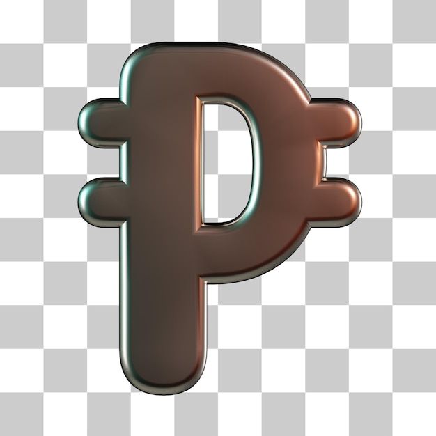 peso, moneda, símbolo, 3d, icono