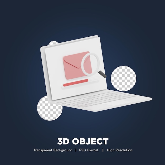 Pesquisando o conceito de arquivo ou documento em renderização 3d com fundo transparente psd premium