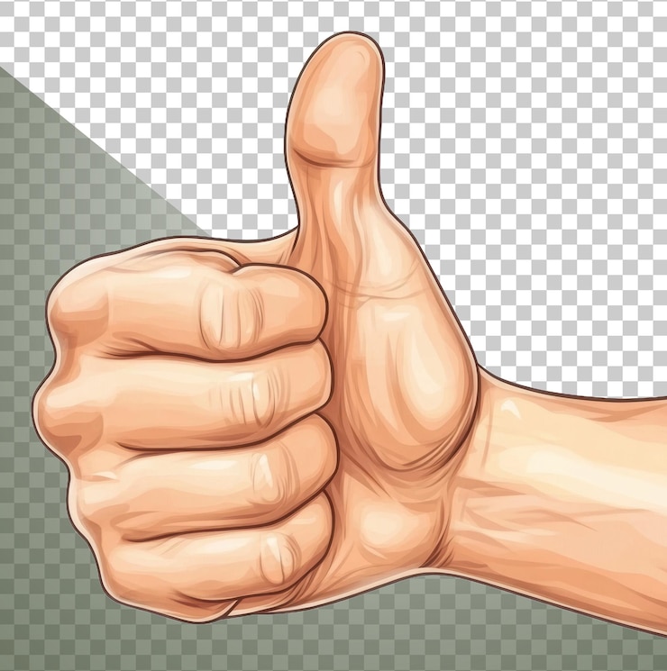 PSD pessoa de png fazendo um sinal de polegar para cima em gesto positivo