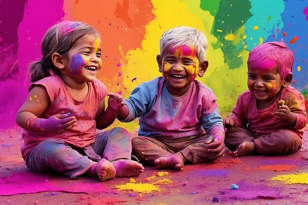 PSD pessoas celebrando o festival de cores de holi