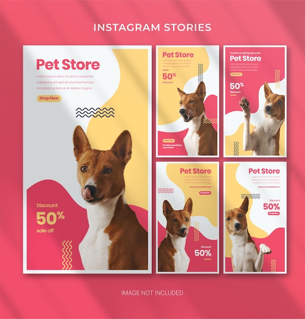 Pet care-vorlage für instagram-geschichten