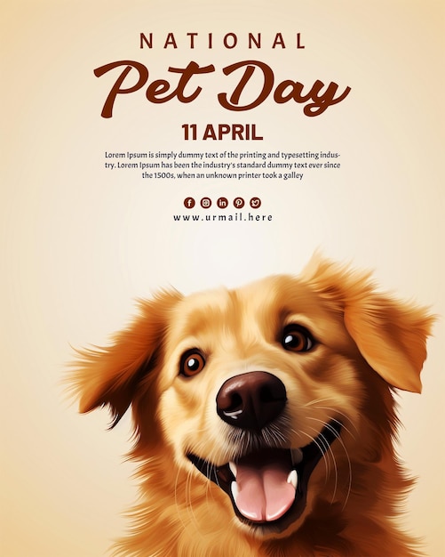 PSD pet day celebration national pet day background