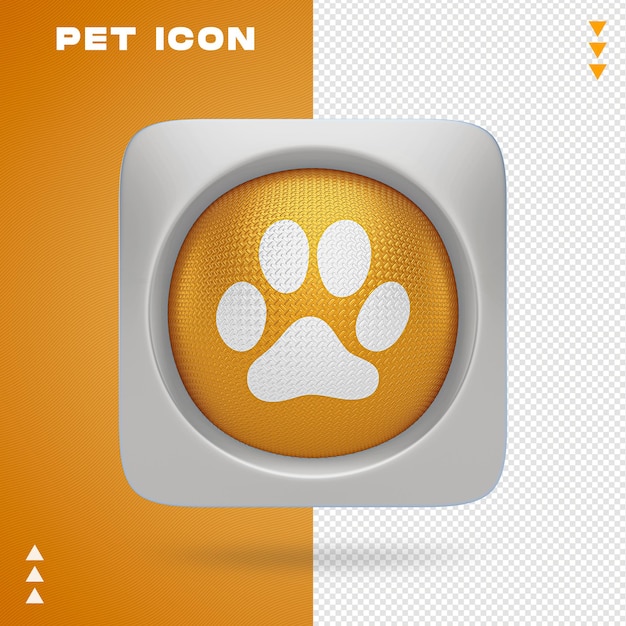 Pet icon design im 3d-rendering