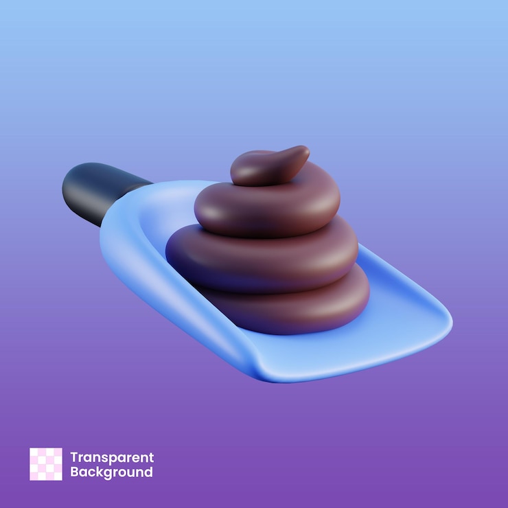 PSD pet litter scoop 3d render