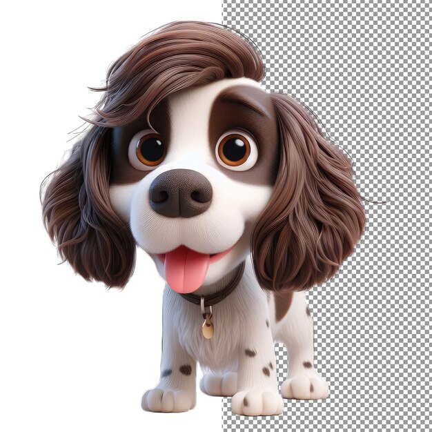 PSD pet pal fluffy et le mignon chien en 3d