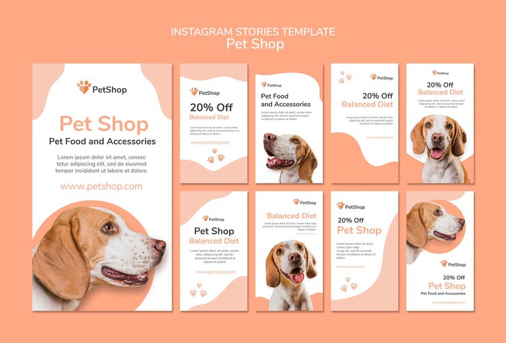 PSD pet shop instagram strories