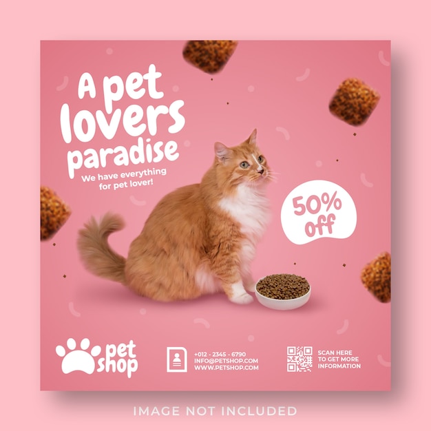 Pet shop promotion social media instagram post banner vorlage