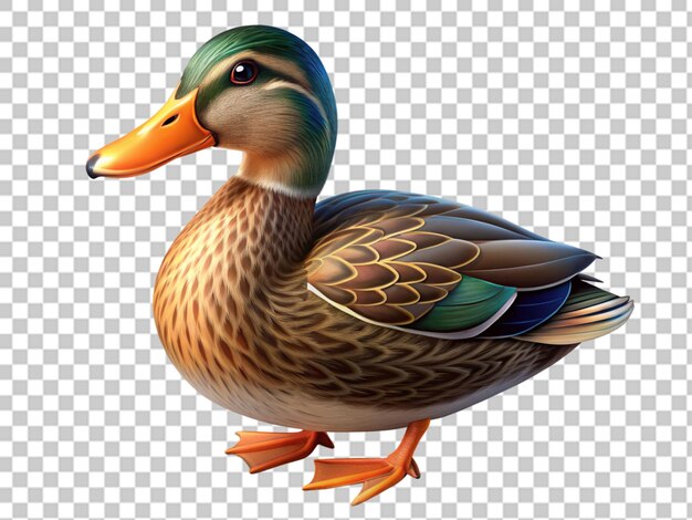 PSD petit canard sur le sol blanc