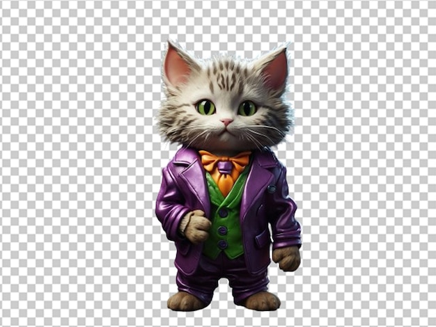 PSD un petit chat habillé en 3d