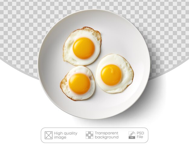 PSD petit-déjeuner œufs frits isolés sur un fond transparent png