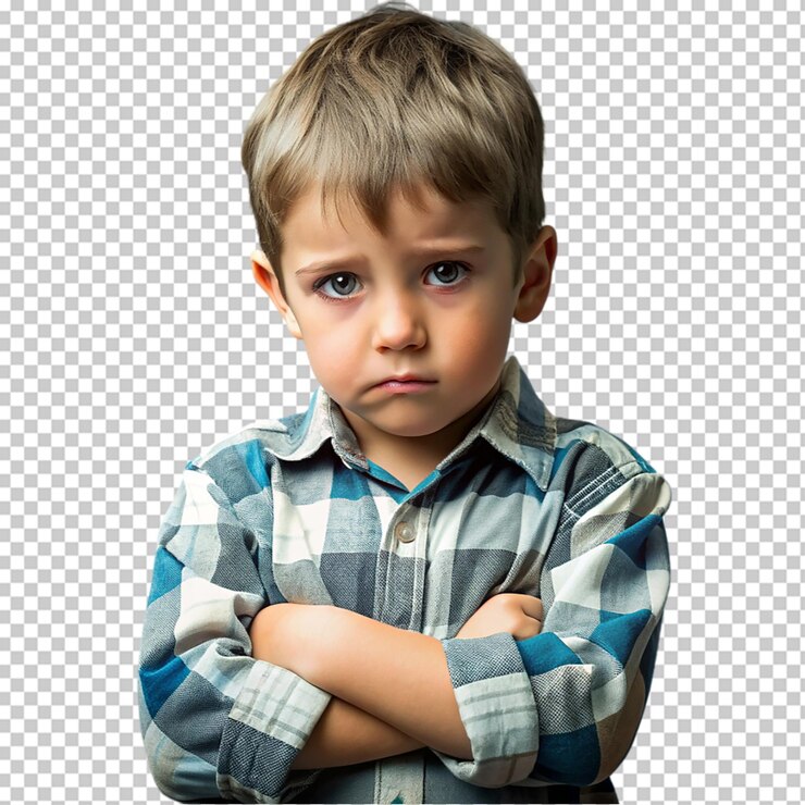 PSD un petit enfant mignon et contrarié