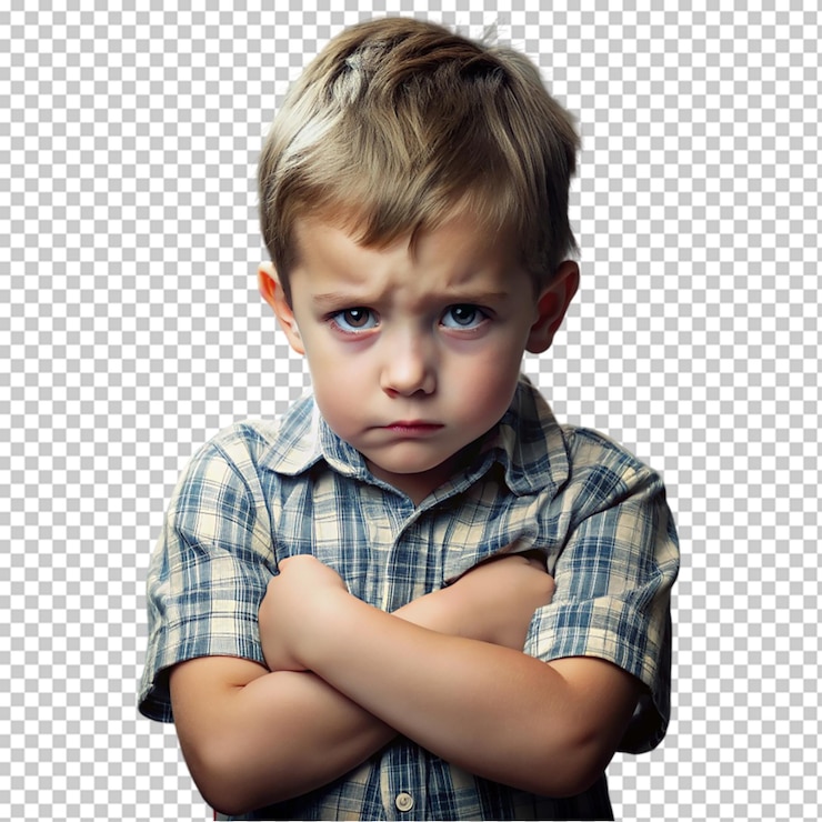 PSD un petit enfant mignon et contrarié