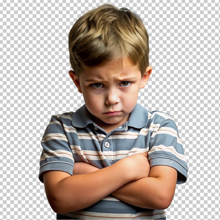 PSD un petit enfant mignon et contrarié