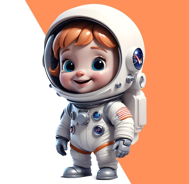 PSD petit garçon astronaute modèle 3d