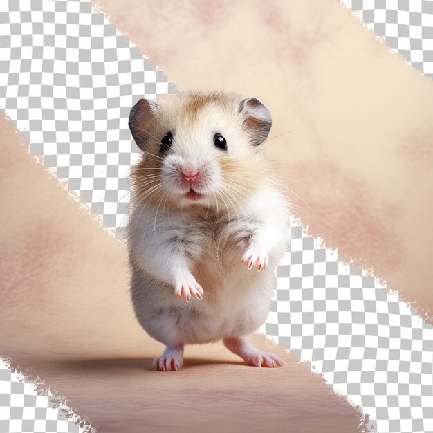 PSD petit hamster avec un comportement humoristique laissant un fond transparent