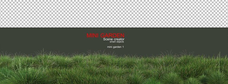 PSD un petit jardin avec beaucoup de plantes et d'arbres