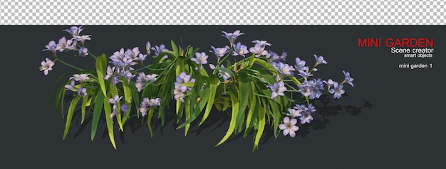 Petit jardin avec de nombreuses sortes de fleurs