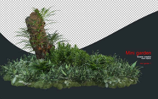 PSD un petit jardin avec une variété de plantes