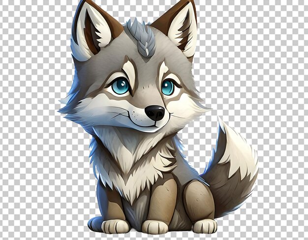 PSD le petit loup mignon en 3d