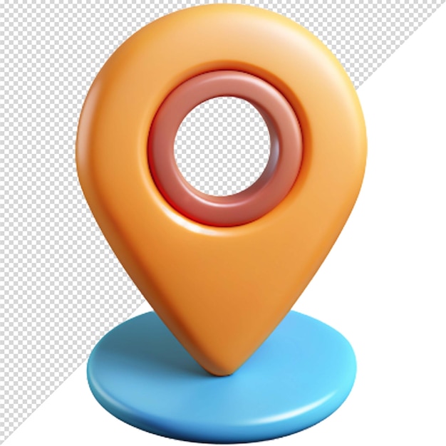 un petit marqueur bleu et orange avec un grand o dessus