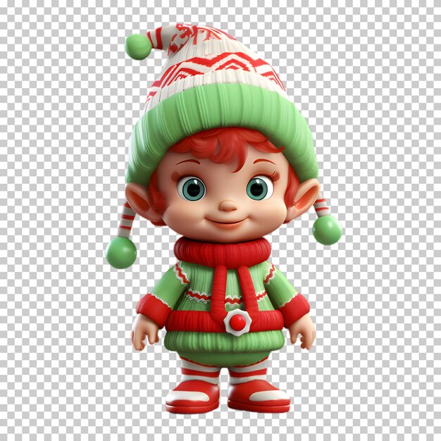 PSD petit personnage de noël isolé sur un fond transparent