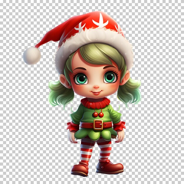 PSD petit personnage de noël isolé sur un fond transparent