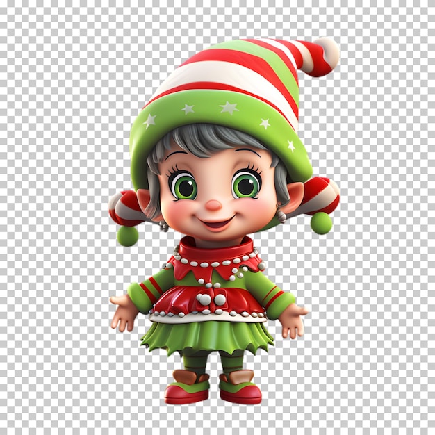 PSD petit personnage de noël isolé sur un fond transparent