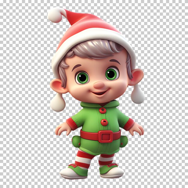 PSD petit personnage de noël isolé sur un fond transparent