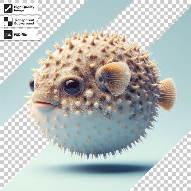 PSD petit poisson souffleur psd sur fond transparent avec couche de masque modifiable