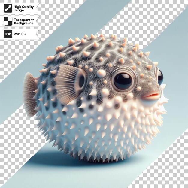 PSD petit poisson souffleur psd sur fond transparent avec couche de masque modifiable