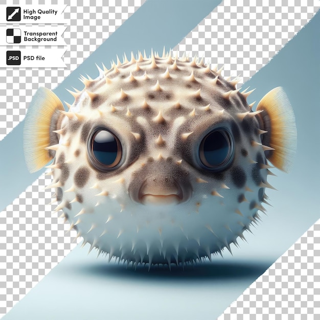 PSD petit poisson souffleur psd sur fond transparent avec couche de masque modifiable