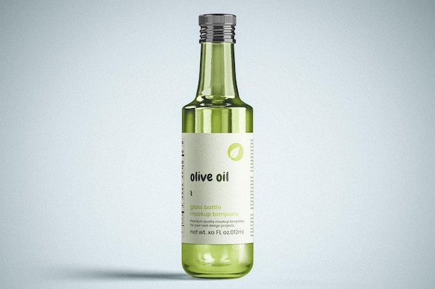 PSD petite bouteille d'huile d'olive verte avec bouchon noir
