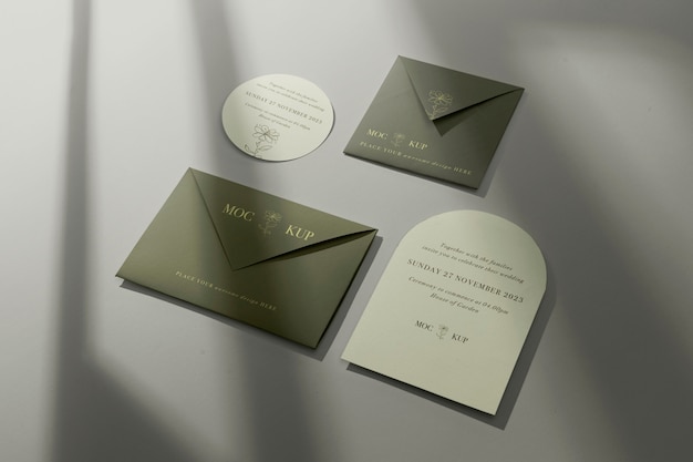Petite enveloppe avec maquette de carte